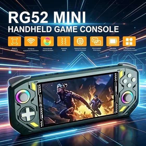 RG52MINI Retro console de jogos de código aberto 20 + simulador 18cm tela HD console de videogame portátil atacado
