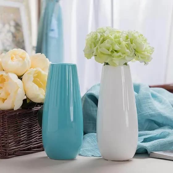 Pastoral pequeno vaso ornamentos sala de estar Nordic porcelana branca ins flores secas ao ar arranjo flor hidropônico C