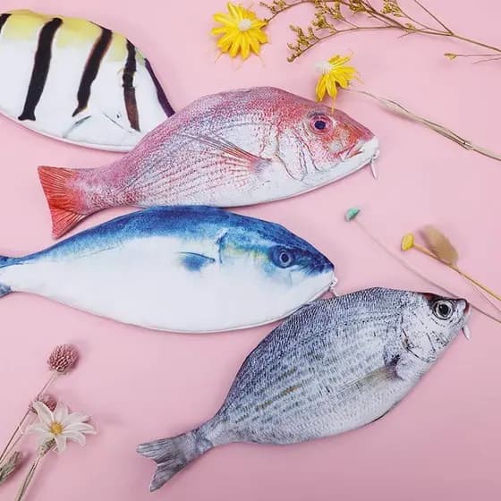 Estojo em forma de peixe divertido simulação peixe lápis caso versão coreana simples peixe salgado lápis caso Crucian ca