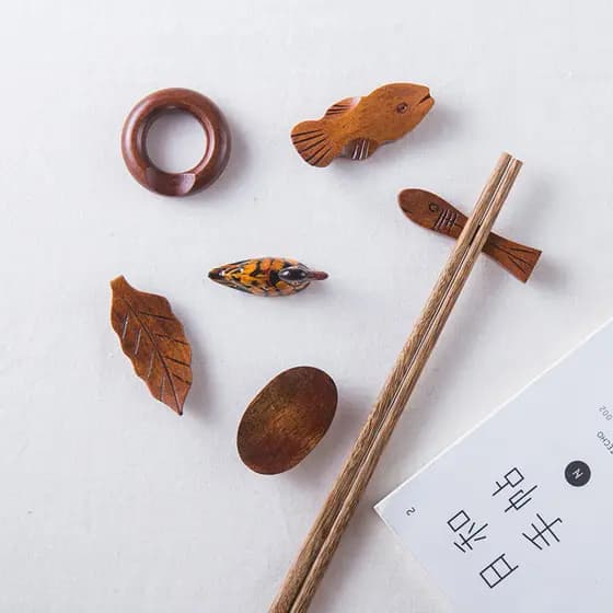 Criativo estilo japonês estilo japonês descanso de pauzinho de madeira descanso de pauzinho adereços de tiro de comida c