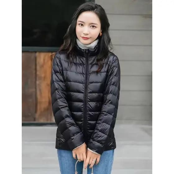 Jaqueta acolchoada leve jaqueta curta inverno feminino novo estilo acolchoado jaqueta estudante solto versão coreana inv