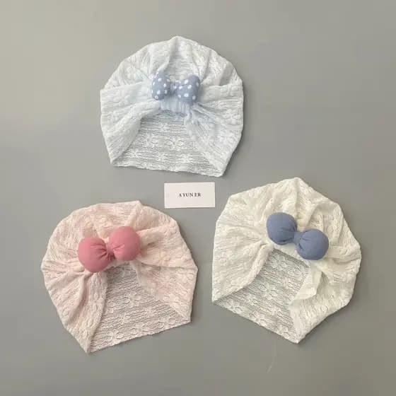 Chapéu de porta refogada infantil verão fino recém-nascido macio respirável pneu chapéu bebê renda flor chapéu indiano