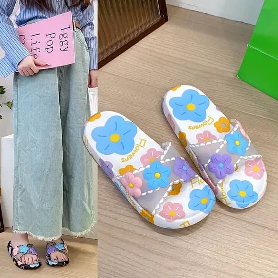Verão novo estilo fundo macio casa interior antiderrapante chinelos feminino influenciador passeio leve Super macio boni