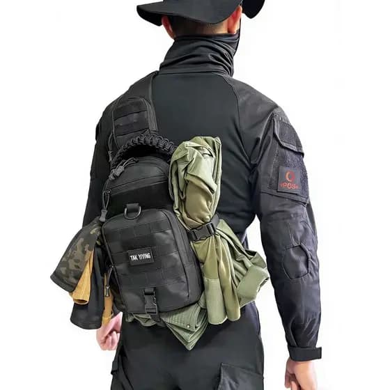 Deyi acampamento saco de peito das mulheres dos homens esportes ao ar livre tático ombro saco do mensageiro multifuncion