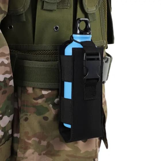 Saco de garrafa de água tático saco de mesa garrafa de água MOLLE saco de cintura Walkie-Talkie capa de garrafa de água