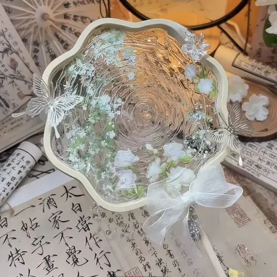 Ventilador ondulado de água diy artesanal borboleta jasmim ventilador de água pacote de Material não restante atividade