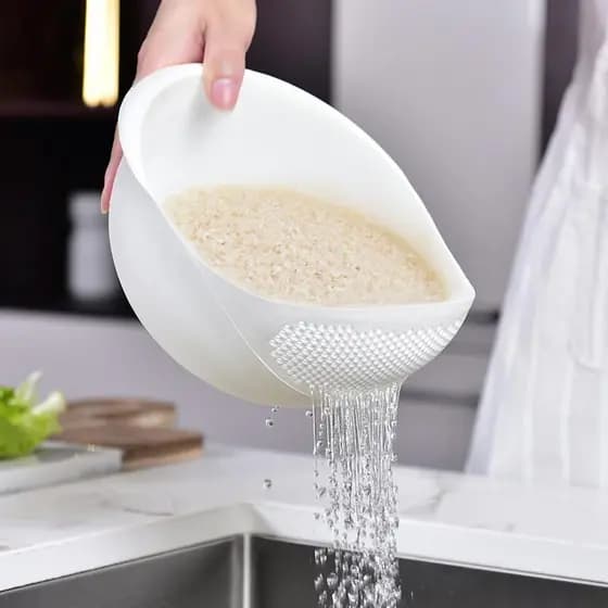 Taomi cesta de drenagem criativa utensílios de cozinha peneira de arroz bacia doméstica plástico ferramenta útil cesta d