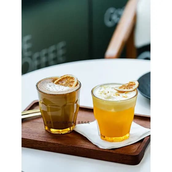 Copo de café de vidro resistente ao calor de borosilicato alto criativo Retro âmbar copo de água gelo americano Latte co