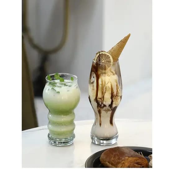 Blogger mesmo estilo caseiro cru coco Latte copo comercial resistente a altas temperaturas copo de suco de vidro ins est