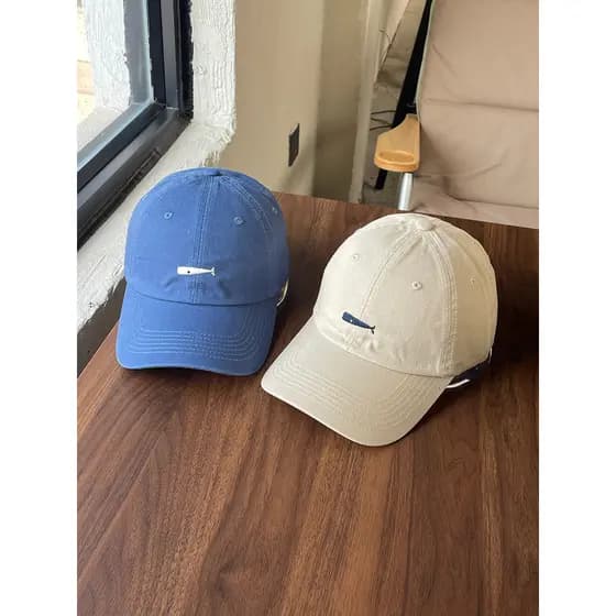 Criativo peixe bordado casal estilo macio topo pico chapéu feminino primavera verão outono feminino rosto-aparecimento p