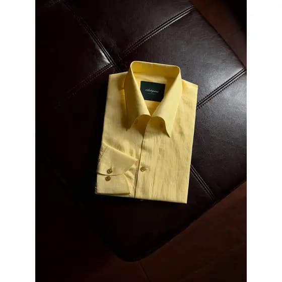 ARTIGIANI Padrinho Nápoles 6 Passos Camisa Artesanal Italiano Velho Dinheiro Casual Char Linho Gola De Uma Peça