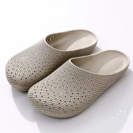 Verão respirável malha Toe-coberto chinelos masculino casa lazer ao ar livre sola macia antiderrapante sapatos preguiços