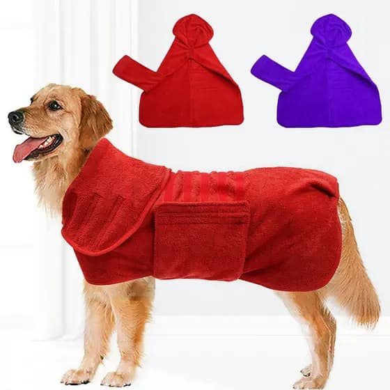 Novo estilo toalha de banho para cães, roupão absorvente para animais de estimação, grande e pequeno, limpeza de cães, e