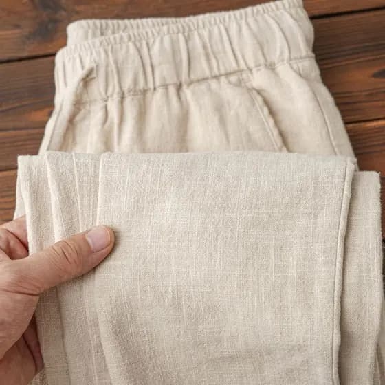 High-End linho calças casuais masculino Tang terno verão estilo chinês solto estilo fino em linha reta algodão linho cal