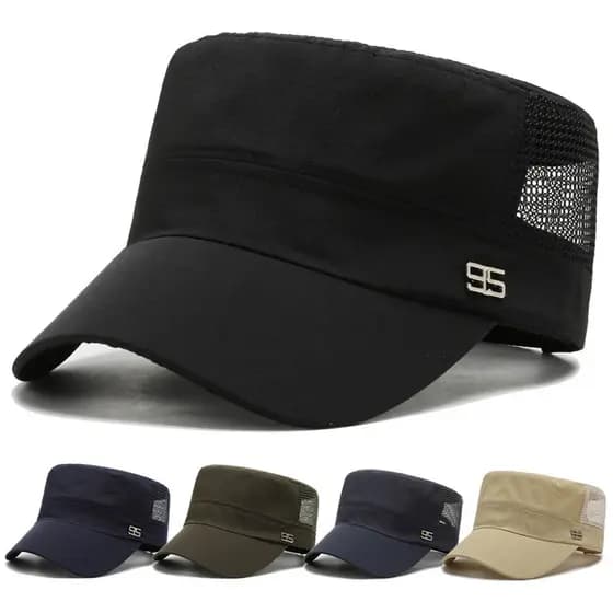 Chapéu masculino verão plana topo chapéu de sol estilo fino idosos malha pai chapéu idosos vovô chapéu de sol verão
