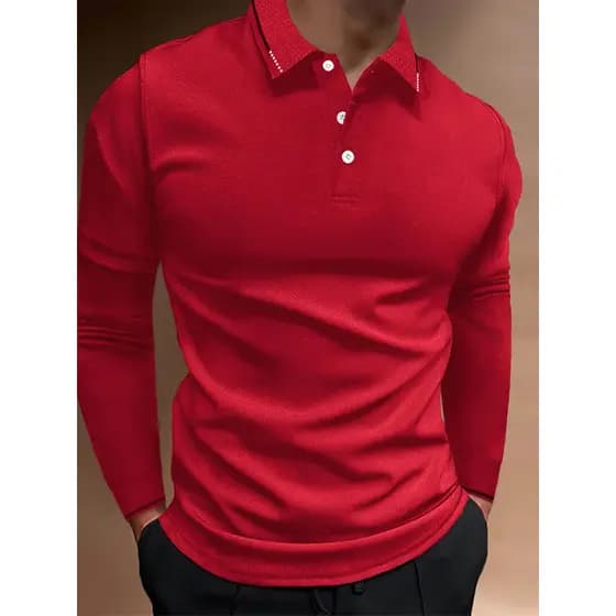 2025 primavera outono comércio exterior masculino negócios Casual camisa polo cor combinando camisa polo lapela camiseta