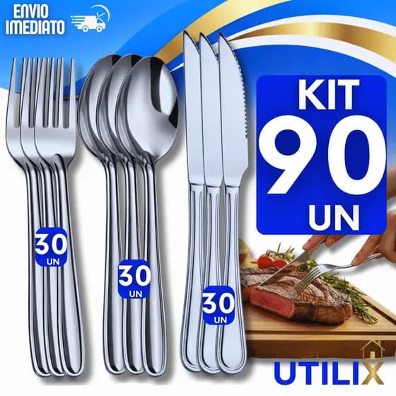 KIT Talher Garfo Faca Colher Cozinha Restaurante Gafos Facas Colheres Talheres Talher inox