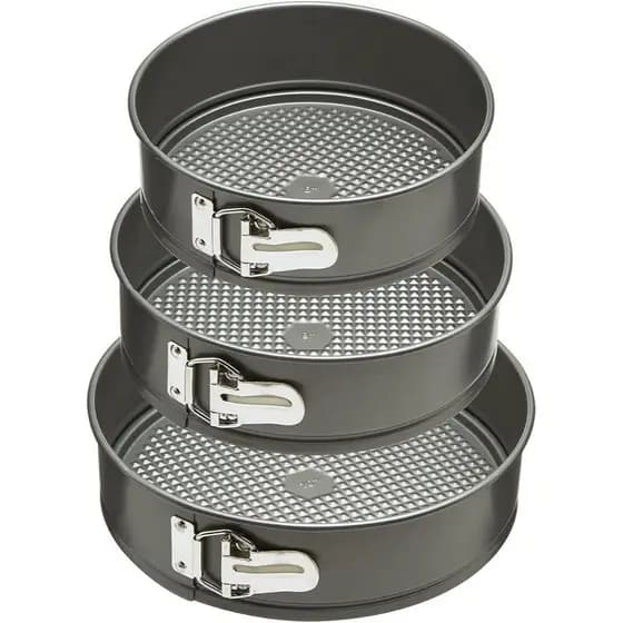 Kit 3 Formas com Fundo Removível Antiaderente para Torta Bolo Assadeira Bolos Tortas Redonda