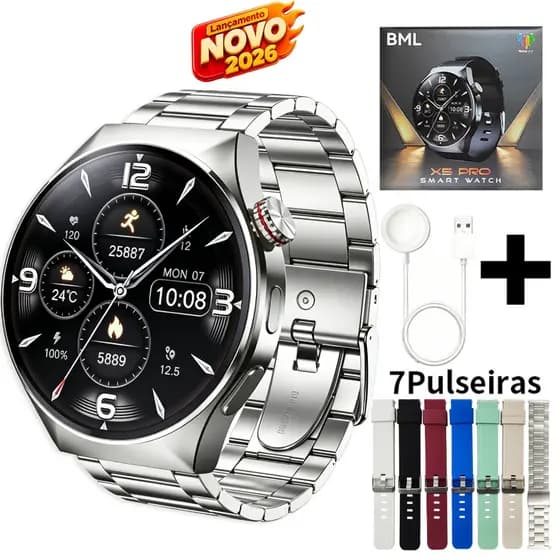 2026 Smartwatch X5 PRO Relógio Inteligente Masculino GPS ChatGPT NFC Amoled Chamadas Bluetooth Notificações Esportivo