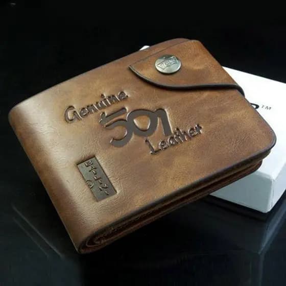 Carteira Masculina Multifuncional de Couro Sintético com Compartimento para Cartões