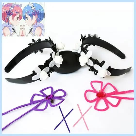 Adegree Vida Em Um Mundo Diferente Do zero Rem Peruca Cosplay Anime Feminino Ram Traje Cabelo Perucas Sintéticas Novo