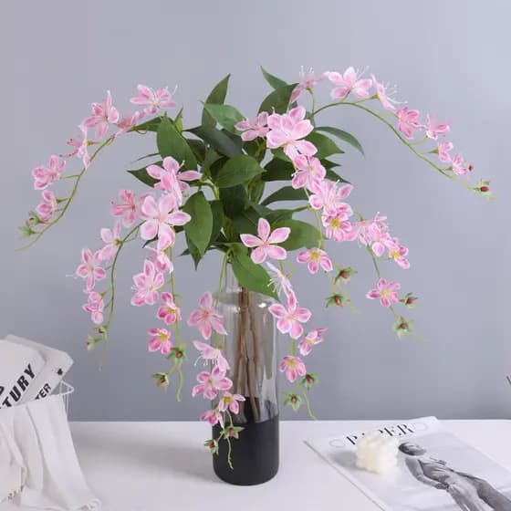 Simulação flor pendurado pendurado seda dourada jasmim Nordic casa sala de estar Hotel decoração macia engenharia conjun