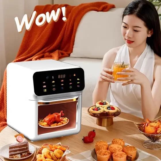 2024 Novo Estilo Fritadeira de Ar Visual Forno Elétrico de Grande Capacidade 110V Padrão Americano Taiwan Japão Padrão E