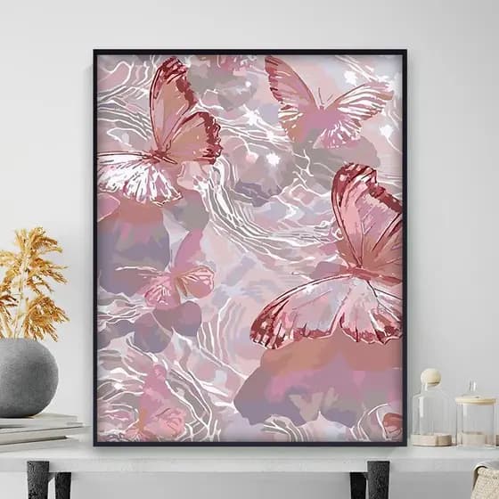 Diy diy pintura diamante artesanal high-End sentido jogando água borboleta pegajoso diamante pintura do quarto de alto v