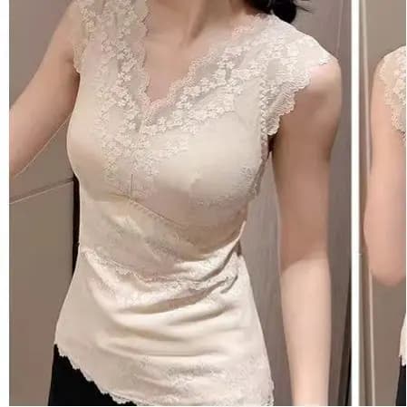Renda linda volta colete térmico senhoras outono inverno forro de lã engrossado roupa interior com almofada no peito Sex
