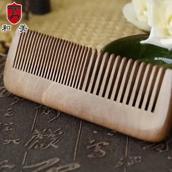 Fabricante Hemei mogno pente de dente completo densidade dente pente de duas cabeças pente de cabelo liso tamanho pequen