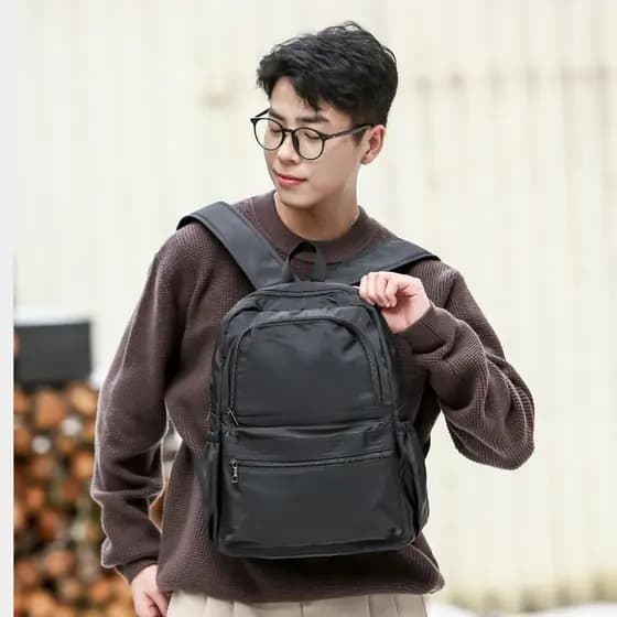 Versão coreana mochila computador mochila Multi-bolso leve bolsa masculina mochila de viagem de curta distância portátil