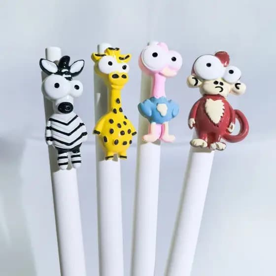 Tridimensional de alta aparência imprensa Gel caneta dos desenhos animados forma Animal caneta esferográfica imprensa es
