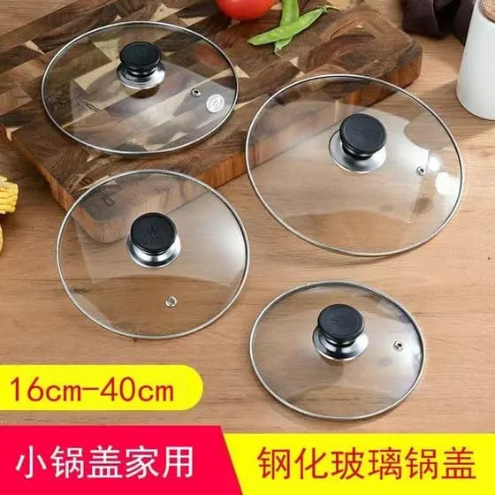 304 tampa de panela tampa de vidro temperado frigideira de aço inoxidável Wok pequena panela de leite tampa espessada pa