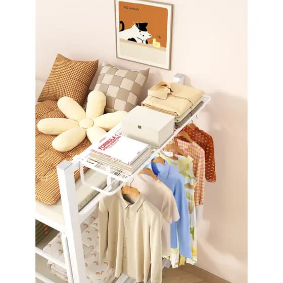Dormitório cama cabide pendurado rack de roupas para estudantes do Campus cabeceira pendurado rack de roupas pendurado g