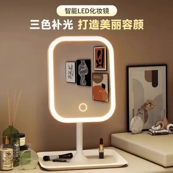 Led influenciador espelho de maquiagem luz preenchimento espelho com luz dormitório estudante Desktop portátil espelho d