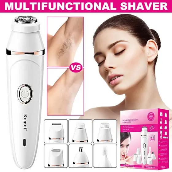 Instrumento de remoção de pelos Kemei/Kemei Barbeador multifuncional 7 em 1 Conjunto de lavagem de corpo inteiro KM-375