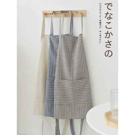 Avental estilo japonês cozinha doméstica algodão linho Catering dedicado avental de cozinha masculino Workwear macacão f