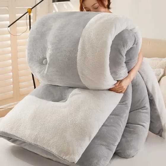 Super grosso inverno cordeiro velo colcha inverno colcha de algodão núcleo engrossado quente 5kg duplo estudante outono
