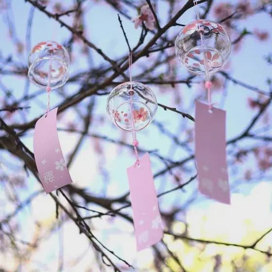 Sinos de vento de vidro sinos criativo quarto pingentes meditação verão estilo japonês ornamentos decorações de porta me