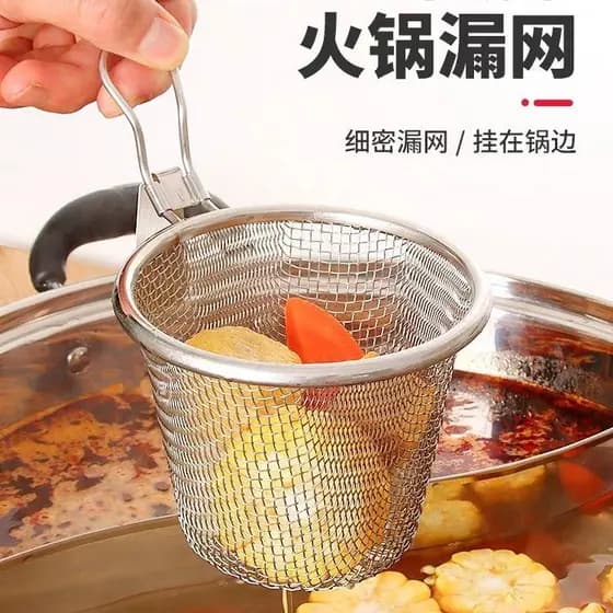 Coador de panela quente pendurado cesta de drenagem lateral cérebro flor ferramenta útil cozinhar macarrão dreno net ces