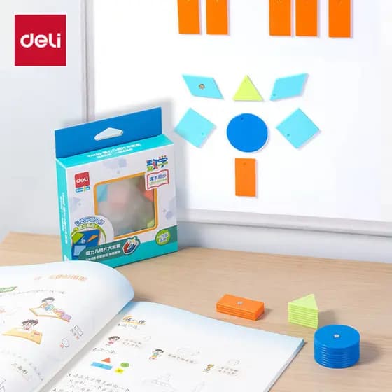 Conjunto de peças geométricas poderosas Alunos do ensino fundamental Materiais de ensino da primeira segunda série Plano