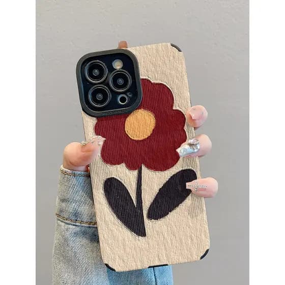 Flores de pintura a óleo adequadas para Apple 16 Capa de telefone 15 Padrão de palito 14 Silicone iPhone13 Capa protetor
