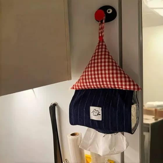 Casa pequena saco de tecido cozinha banheiro caixa de papel rosto toalha saco de armazenamento saco de tecido capa Rack