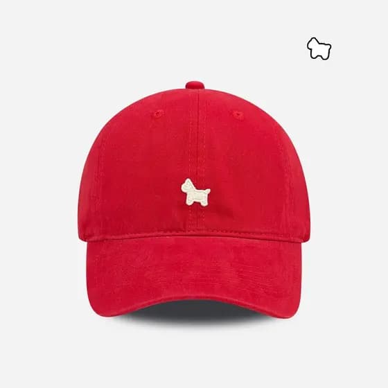 Versão coreana bordado pônei vermelho boné de beisebol meninas Benming ano aba larga rosto grande mostrando rosto pequen