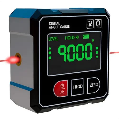 Inclinômetro Digital Laser Medição de Ângulos Bidirecional Ip54 Ideal Construção Função Retenção Conversão de Unidades