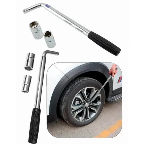 Chave De Roda Telescópica Soquete 17mm 19mm 21mm e 23mm Universal Ferramenta Resistente Bocais Intercambiáveis