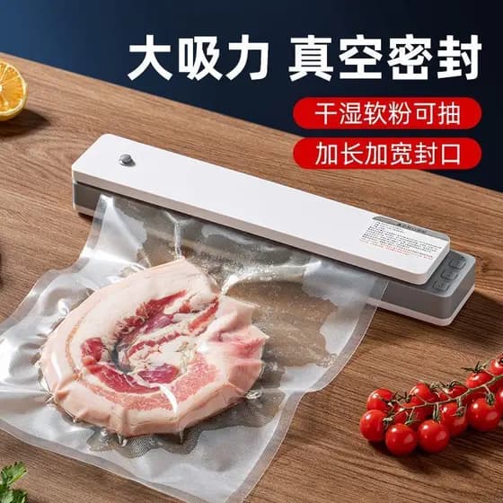 Máquina de selagem automática a vácuo doméstica, embalagem de alimentos, pequena máquina de selagem de plástico, selagem
