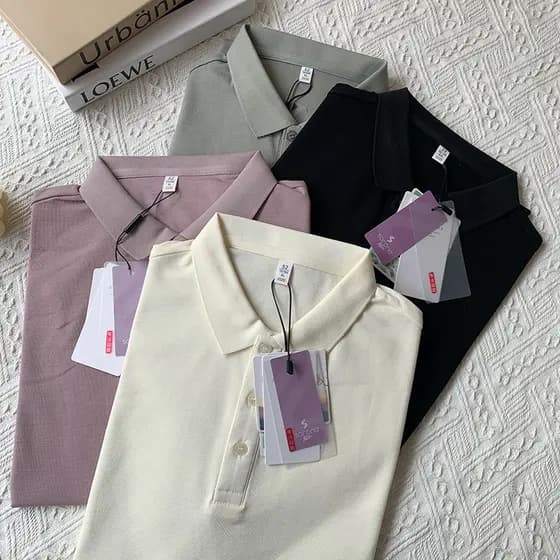 Versão de alta qualidade camisa POLO de manga curta verão masculino feminino mesmo estilo