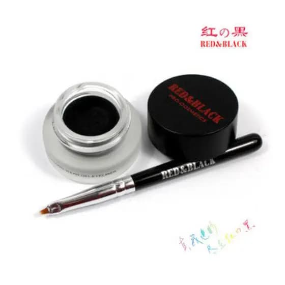 Genuíno vermelho e preto maquiagem profissional rico a preto delineador líquido não-desbotamento cabelo combinando escov