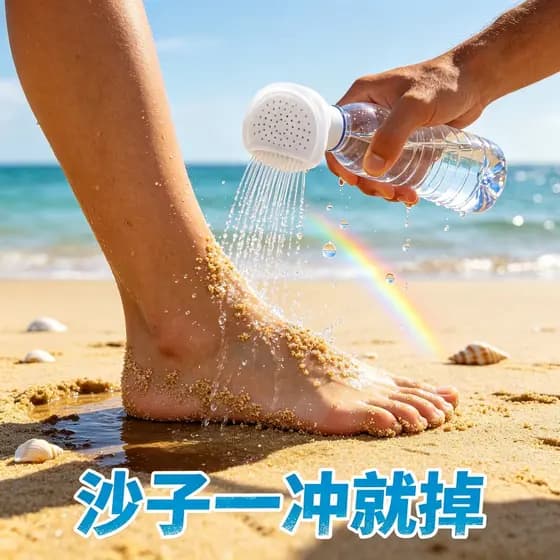 Seaside lavagem das mãos ferramenta útil portátil Silicone cabeça de chuveiro viagem ao ar livre verão praia bocal de li